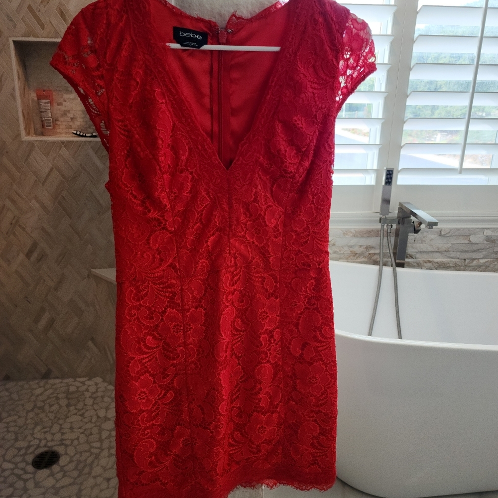 Red Bebe Dress Like New Size 8